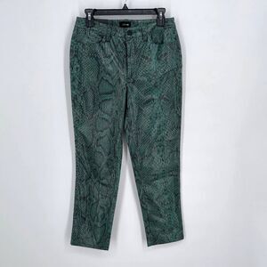Joe's NEW Scaled Bistro Green Shimmery Reptile Pattern Cropped Jeans $228 Sz 28